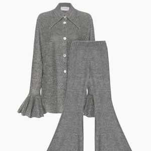 Daily Sleeper Lurex Lounge Suit - Silver